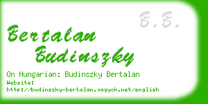 bertalan budinszky business card